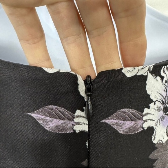 Adrianna Papell Black Dress Etch Flora A-Line Size 14W NWT - Picture 3 of 8